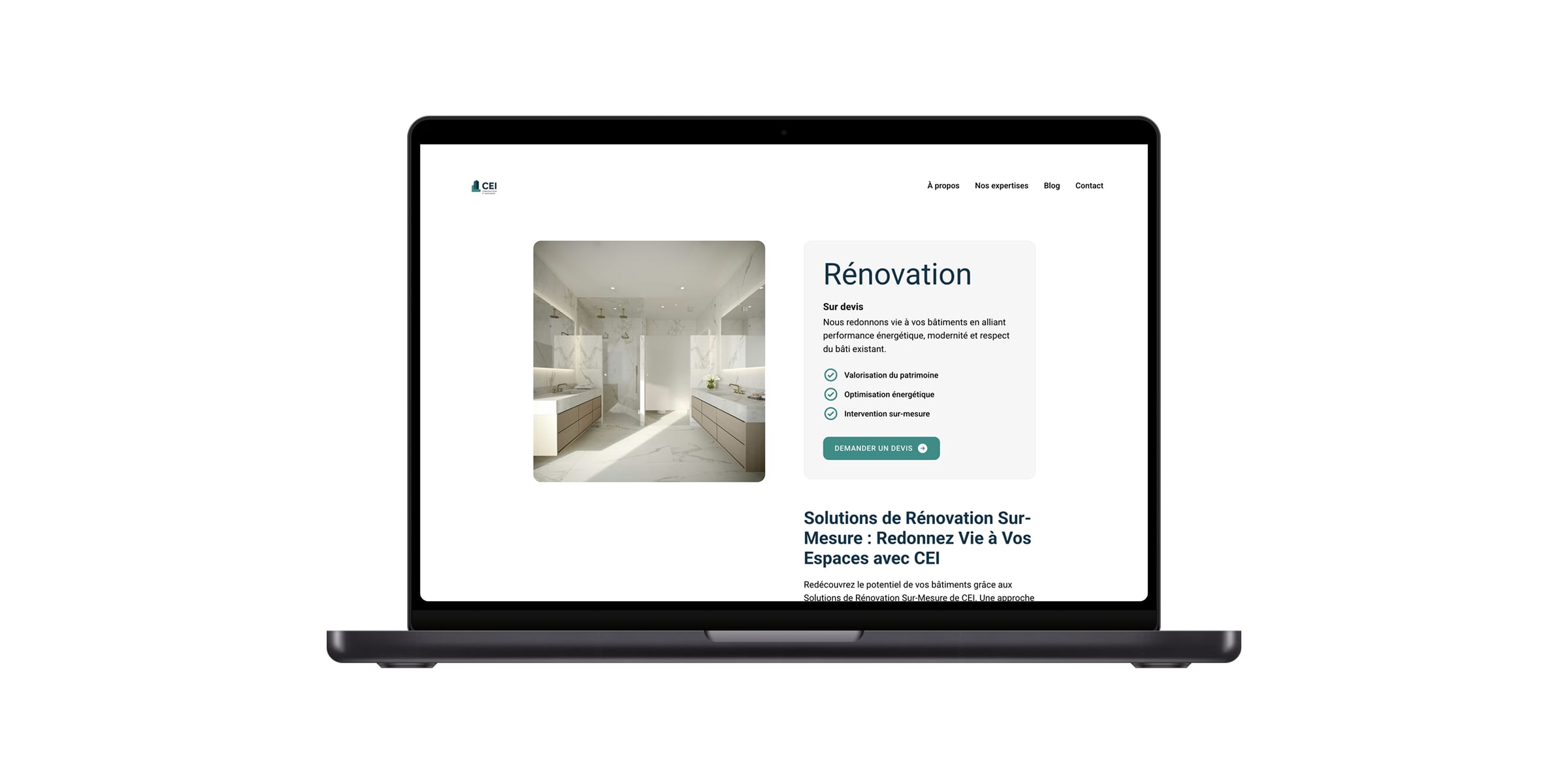 CEI Brand Site, sustainable local construction, Design process