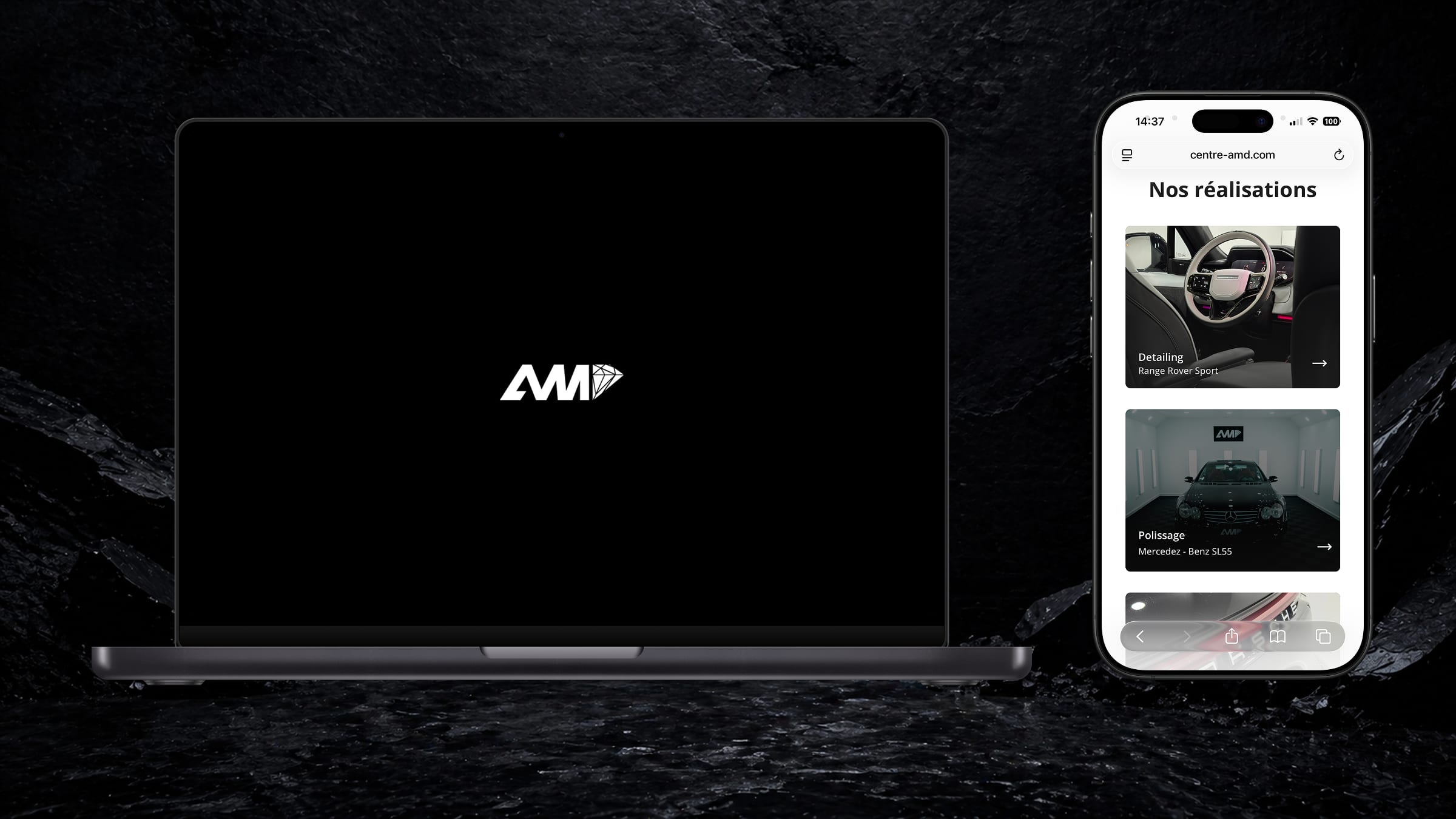 Hero shot, AMD Préparateur Esthétique