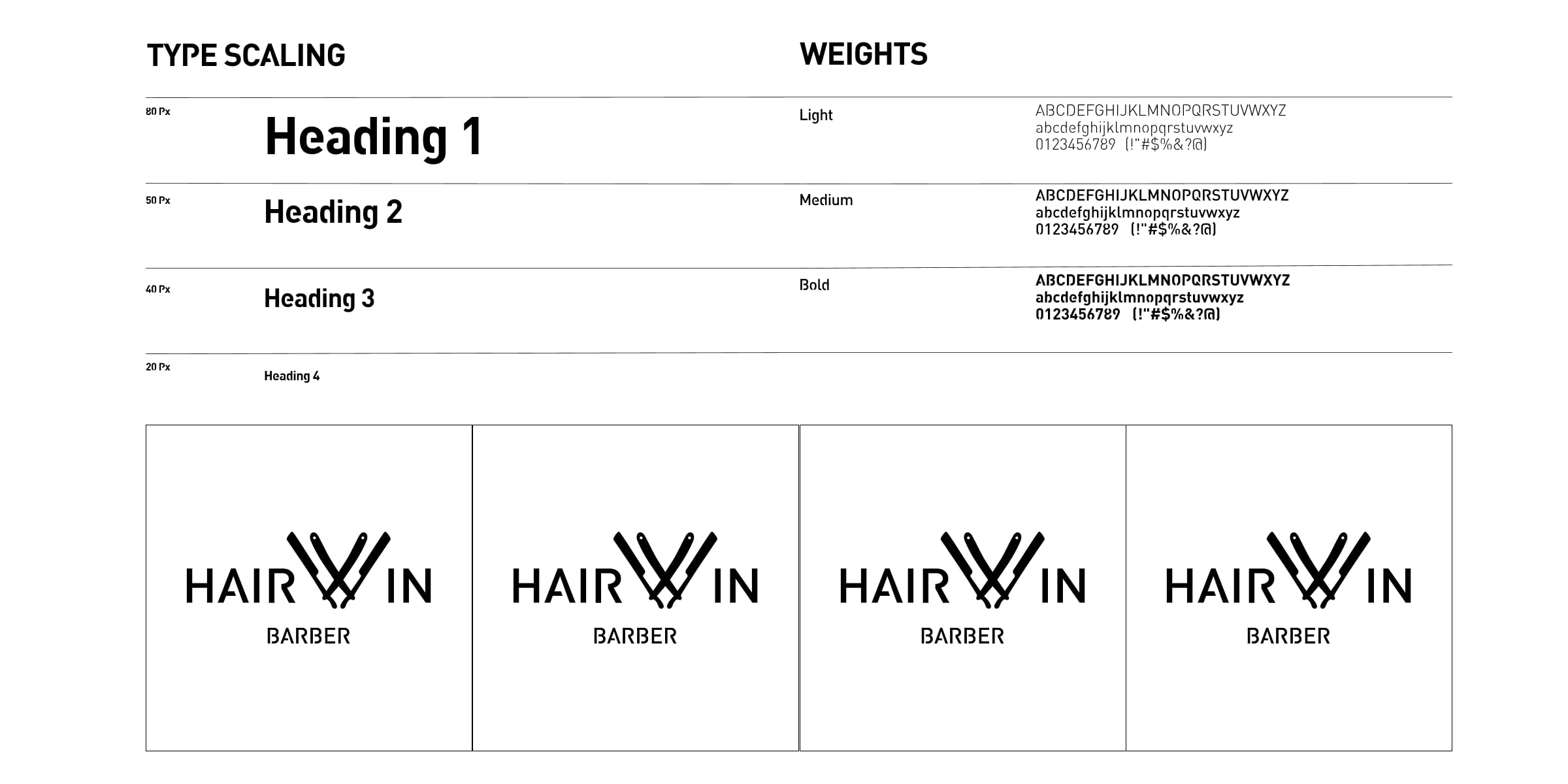 Hairwin Barber Brand Site, home barbershop, Design process