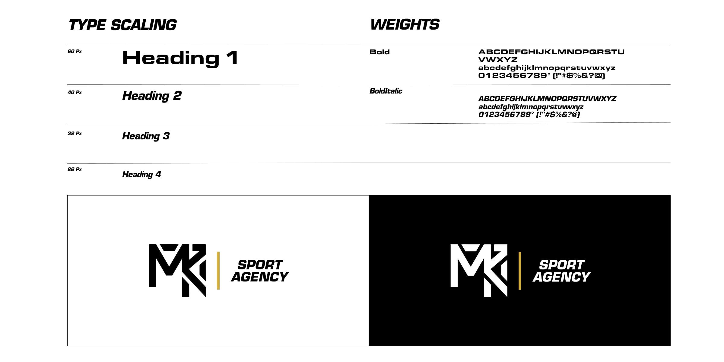 MK Sport Agency Brand Site and visual identity, Design process